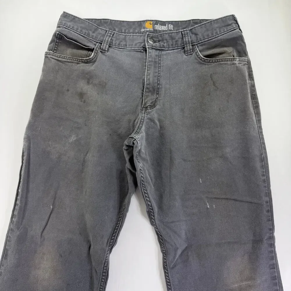Carhartt Relaxed Straight Workwear Canvas Pants Men's 36x30 Dark Grey 102517 039